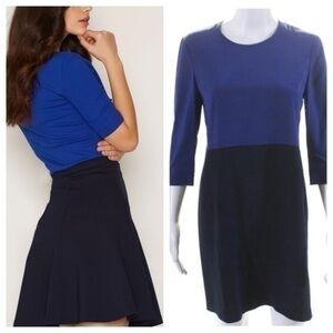 Authentic Burberry London Womens Silk Crepe Two Tone Shift Dress NWOT